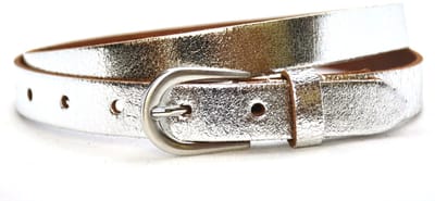 Take-it 2 cm smalle zilveren riem - damesriem - zilver - 100% leder - Maat 105 - Totale lengte riem 120 cm