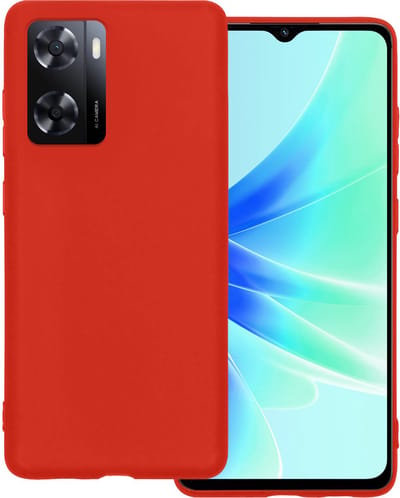 Hoesje Geschikt voor OPPO A57s - Sterk & Shockproof - Hoes Cover - Siliconen Case - Rood
