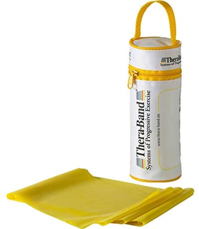 Inklapbare weerbestendige band met tas - 2,50 m x 12,80 cm - Lichtgewicht en veelzijdig in het geel