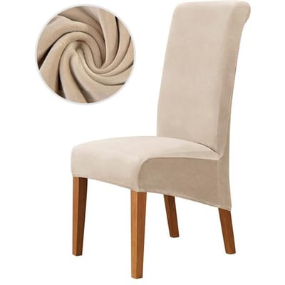 1 /2 /4 /6 Stuks Fluweel Stof Grote Eetkamerstoelhoes XL Maat Hoes voor Stoelen Lange Rug Keukenstoelhoezen Elastische Stretch 2 Pieces