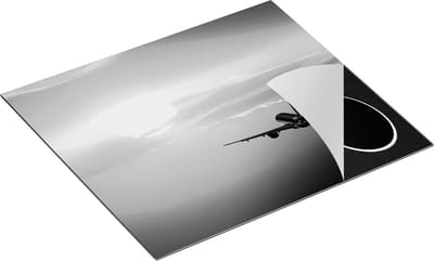 Chefcare Inductie Beschermer Vliegtuig bij Zonsondergang - Zwart Wit - 60x50 cm - Afdekplaat Inductie - Kookplaat Beschermer - Inductie Mat