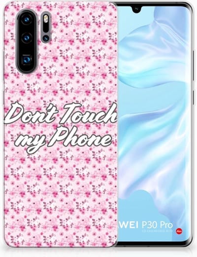 Huawei P30 Pro Silicone-hoesje Flowers Pink DTMP