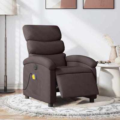 vidaXL - Massagestoel - elektrisch - verstelbaar - stof - donkerbruin