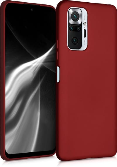 kwmobile telefoonhoesje geschikt voor Xiaomi Redmi Note 10 Pro - Hoesje voor smartphone - Back cover in metallic donkerrood