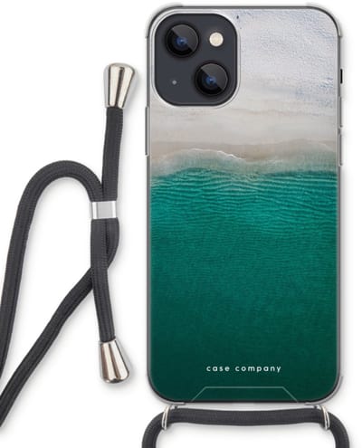 Case Company® - Hoesje met koord geschikt voor iPhone 13 hoesje met Koord - Stranded - Telefoonhoesje met Zwart Koord - Bescherming aan alle Kanten en Over de Schermrand