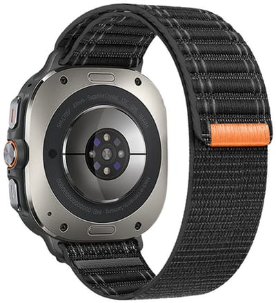 Nylon bandje - geschikt voor Samsung Galaxy Watch Ultra (47mm) / Ultra 2025 (47mm) - zwart