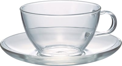 HARIO Heatproof Glass Tea Cup & Saucer - Hittebestendige Theekop en Schotel - TCSN-1T