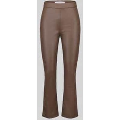 Wide leg kunstleren broek van viscosemix model 'MACY'