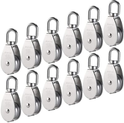 Enkel katrolblok RVS 304 set van 12 stuks