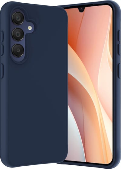 Hoes - Geschikt voor Samsung Galaxy A15 - Sterk & Shockproof - Hoesje Cover - Siliconen Case - Donkerblauw
