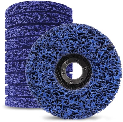 CSD-schijven, 10 stuks, Ø 125 mm, boordiameter 22 mm, reinigingsschijvenset voor haakse slijper, voor roestverwijdering, lasnaden verwijderen van kleur, roest en oxidatie (blauw, 10 stuks)