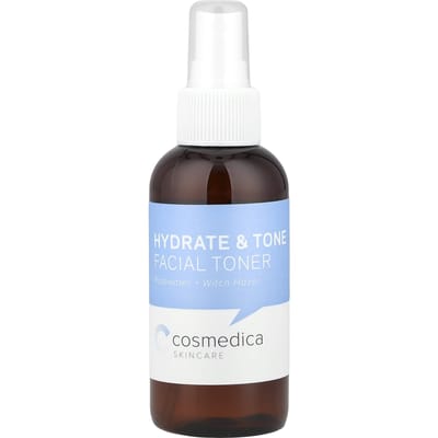 Cosmedica Skincare, Hydrate & Tone Facial Toner, Rosewater + Witch Hazel, 120ml (4oz)