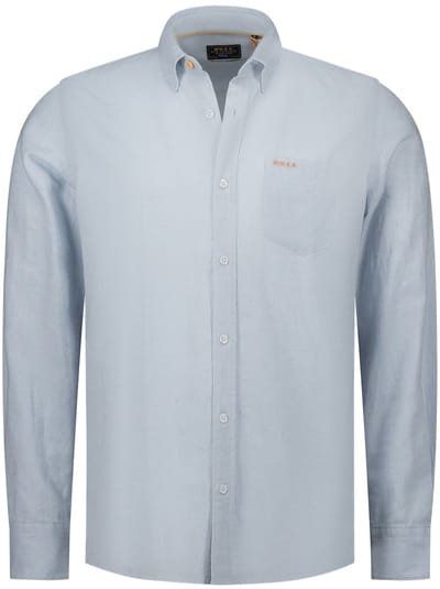NZA - Heren hemd - Maat S - Mannen - blauw - Vlas of linnen