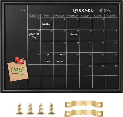Chalkboard 27 x 37 cm met Magnetische Oppervlakte, Zwart Frame voor Planning en Notities in Kantoor, School en Thuis