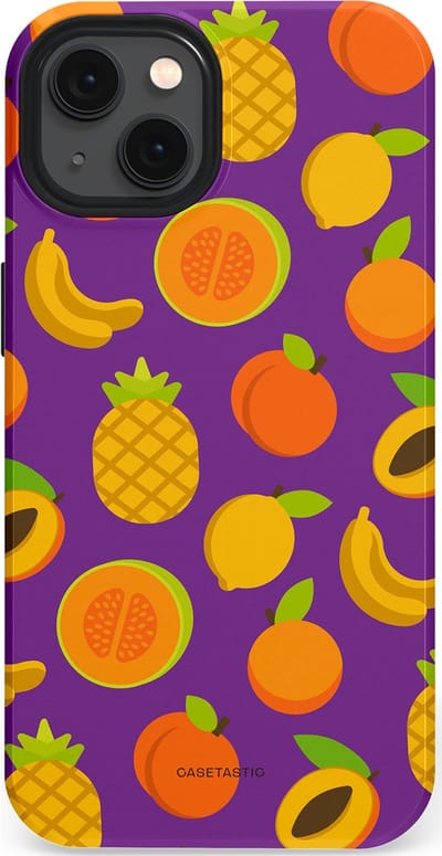 Casetastic Hoesje Geschikt voor Apple iPhone 13 Magsafe - Stijlvolle Beschermende Duo-layer Case - Tropisch Fruit Feest