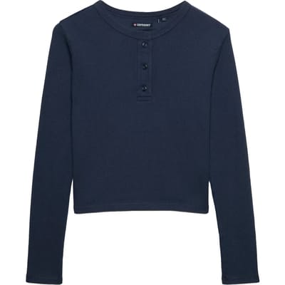 Superdry - Athletic Essential Waffle Top Slanke Pasvorm - Dames - Lange mouwen shirts