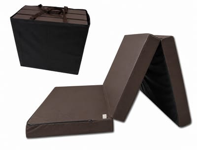 Logeermatras 80x200x10 cm H3 – Opvouwbaar Vouwmatras met Draagtas – Schuimmatras voor Volwassenen, Camper en Logeerkamer, bruin