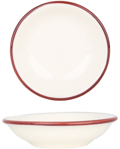 Bonna Serveerschaal - Linea Burgundy - Porselein - 9 cm (50cc) - set van 2