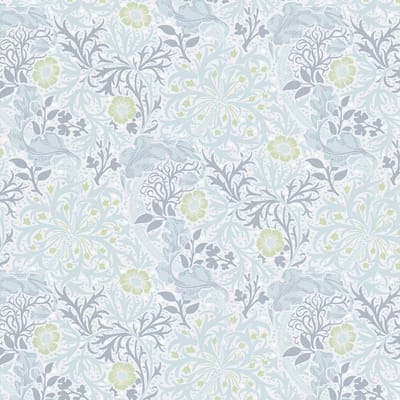 Bloemen behang Profhome 390594-GU vliesbehang glad met bloemmotief mat grijs lichtgroen zilvergrijs 5,33 m2