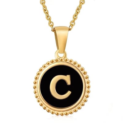 Aramat Jewels | Halskettingen | Stalen dames ketting letter goudkleur | C | |1,5mm | Staal | Volwassenen | Verkleurd niet