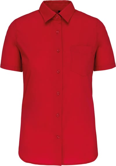 Kariban Overhemd in onderhoudsvriendelijk polykatoen-popeline korte mouwen dames K548 - Classic Red - L