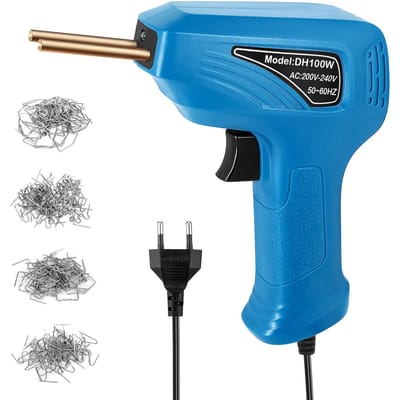 Machine à souder les plastiques portative, Kit de réparation de fissures de panneaux, agrafeuse à chaud de découpe thermique EU Plug bleu