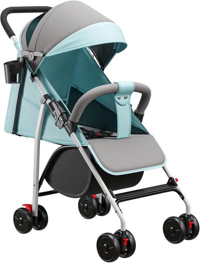 5-in-1 Driewieler - Kinderdriewieler Kinderwagen - Baby Vervoer - 360° Draaibare Zitting - Tot 25 kg - Lichtblauw