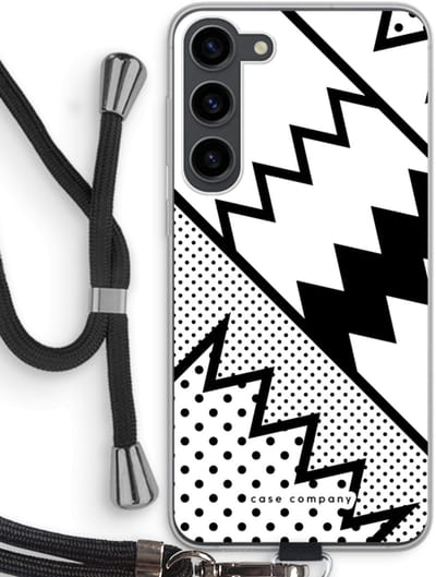 Case Company® - Hoesje met koord geschikt voor Samsung Galaxy S23 Plus hoesje met Koord - Pop Art #5 - Telefoonhoesje met Zwart Koord - Bescherming aan alle Kanten en Over de Schermrand