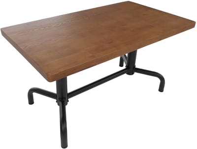 Eettafel MCW-P31, tafel eettafel, industrieel hout 140x80cm ~ naturel, zwart onderstel