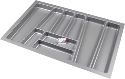 Kunststof Bestekbak Style Serie Grijs, Breedte 74-70 cm - Diepte 48-44 cm - Bestekbakken op maat - Besteklade - Bestekcassette