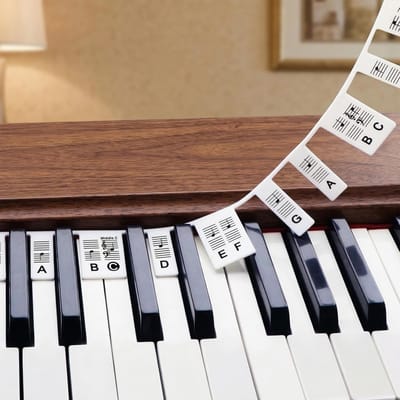 Piano Gids - Toetsenbord Labels - Muziek Leren - Herbruikbaar Siliconen - 88 Toetsen - Wit