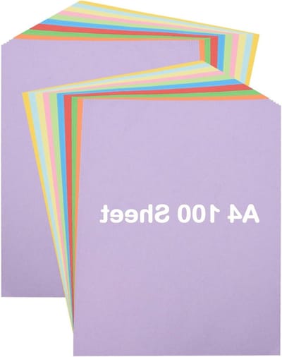 Gekleurd kartonpapier voor handwerk en kantoor - 100 stuks, 10 kleuren, 160 g/m² papier - A4 formaat