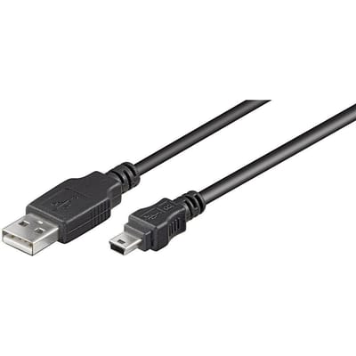 Microconnect USBAMB510 USB-kabel USB 2.0 10 m USB A Mini-USB B Zwart