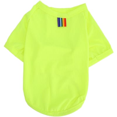 Chemise Respirante pour Chien Manches Courtes Extensible Confortable T-Shirt Manches Courtes pour Petits Chiens M(for 4-6.5kg) yellow