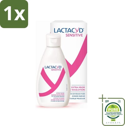 1 x Lactacyd Sensitive - Intieme Waslotion - Extra Gevoelig - Met Natuurlijk Melkzuur - 300 ml - Intieme Waslotion - Gevoelige Huid - Melkzuur - Katoenextract - Intieme Reiniging