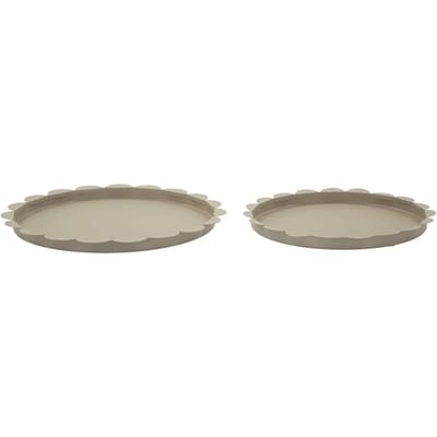 Dienblad Saturn Tray Round Dove Grey Set 2 Pcs Ø 33×2 cm
