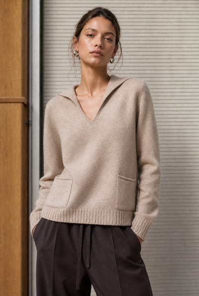 V-neck dyed viscose pullover NB2310 | Camel - Camel / S