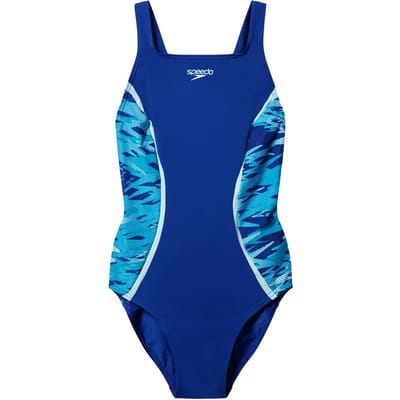 Speedo Hyperboom Splice Muscleb 1P Dames - Chloorbestendig Sportbadpak Dames - Kleurvast Badpak Dames - Zwempak Dames met Muscleback - Blauw/Blauw - 36
