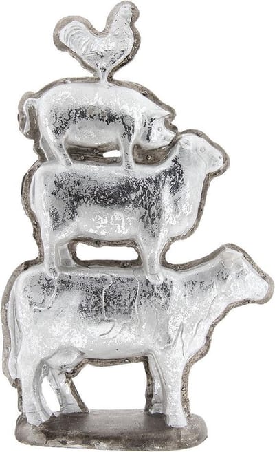 Clayre & Eef Beeld Dieren 30x8x47 cm Grijs Polyresin Dieren Woonaccessoires