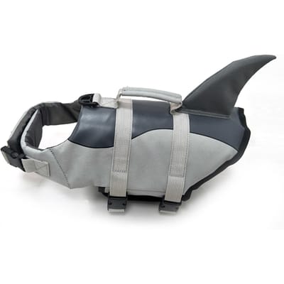 Gilet de sauvetage pour chien, maillot de bain requin pour animaux de compagnie, vêtements de sécurité pour animaux de compagnie, conservateur de maillot de bain pour la sécurité de l'eau M gris