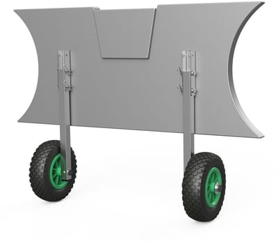 Opvouwbare transportwielen voor rubberboten - Roestvrij staal en lekvrije polyurethaan