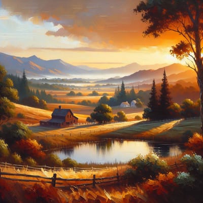 Acryl landschap schilderij | Prisma van natuurlijke pracht: Acryl landschap kunstwerk vol leven | Kunst - 100x100 centimeter op Dibond | Foto op Dibond