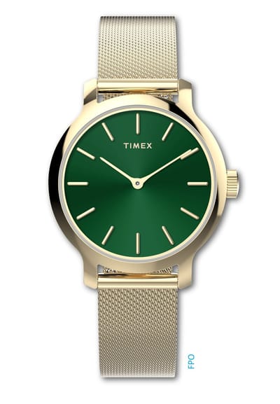 Timex Transcend Kwarts Analoog Horloge Gouden Toon Case: 100% Low Lead Brass | Armband: 100% Stainless Steel 31 TW2W87300AJ