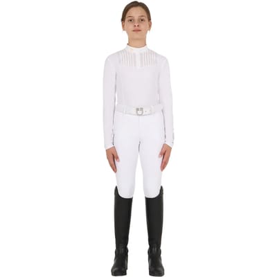 Meisjes wedstrijdpoloshirt met lange mouwen Equestro