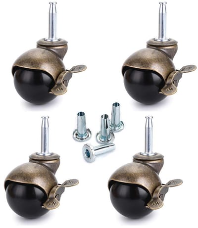 Kogelwielen 50 mm met Rem - Vervangingen voor Meubels - 4 Stuks
