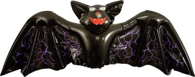 Opblaasbare horror griezel vleermuis zwart 130 cm - Grote nep vleermuizen opblaasbaar - Halloween thema decoratie/accessoires