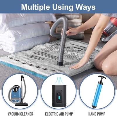 Famanu - Vacuümzak 15 stuks verdikt 1xxl + 2xl + 5l + 5m + 2s vacuüm compressie ruimtebesparende herbruikbare zakken voor dekens bankdoeken, Beddengoed, Kussens, Kleding