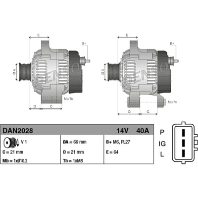 Dynamo / Alternator DENSO DAN2028