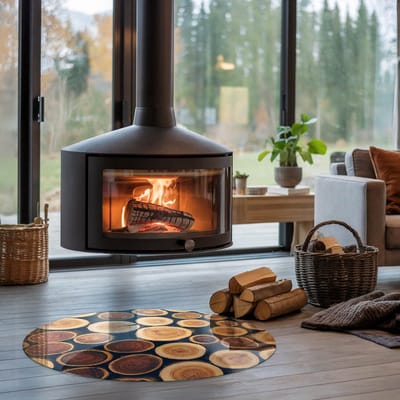 Coloray Vloerplaat Houtkachel - Plaat voor Onder Kachel - 90 cm x 90 cm - Kachel Vloerplaat - Bruin Vloerplaat Kachel - Onderplaat - Vloerplaat Openhaard - Houtkachel Accessoires - Onderplaat Voor Houtkachel