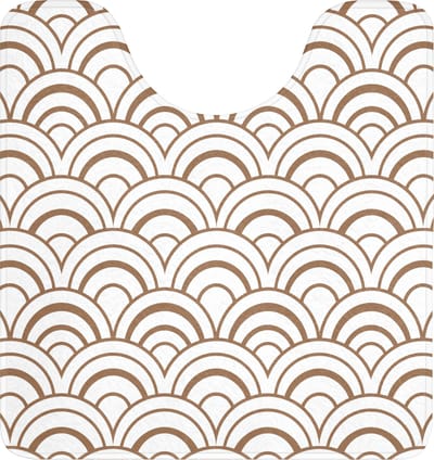 WC mat met uitsparing 55x60 cm - Antislip - Klassiek - Motief - Terracotta - Toiletmat met uitsnijding - Vloermat - Douchemat - Toilet tapijt - Toiletmatten